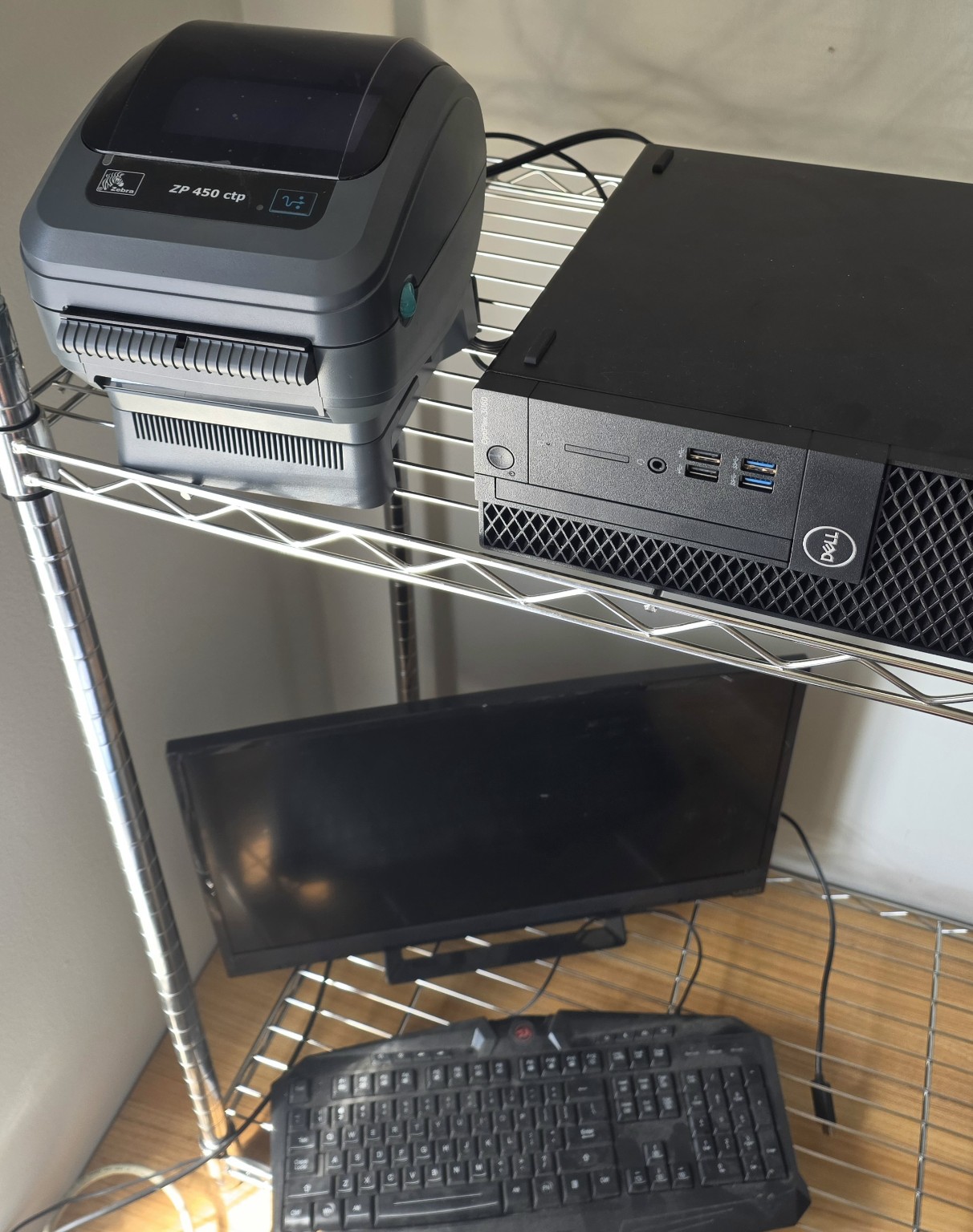 Workstation and Zebra label printer
